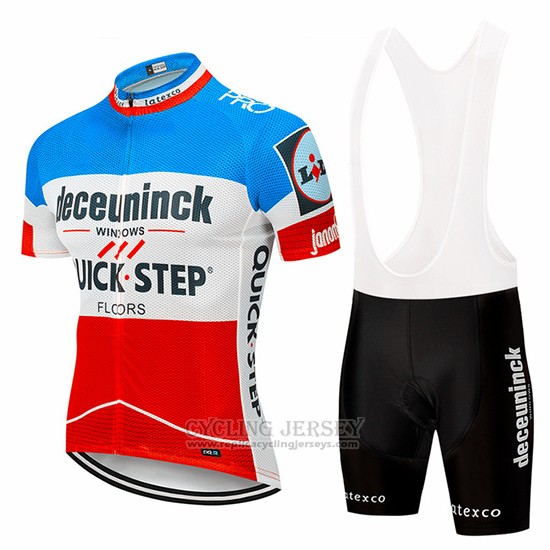 2019 Cycling Jersey Deceuninck Quick Step Blue White Red Short Sleeve and Bib Short